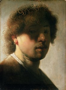 Retrato de Rembrandt com olhos ofuscados